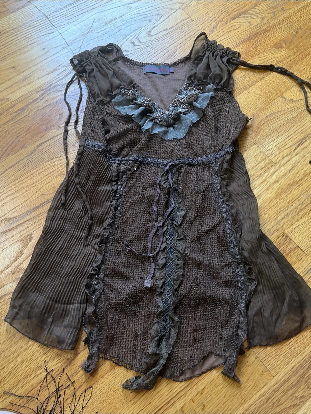 Pretty angel whimsigoth brown tank size medium